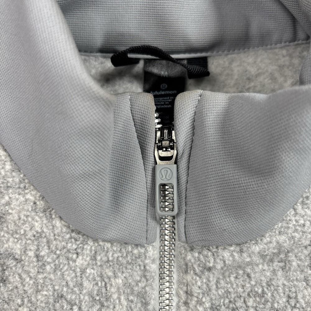 Lululemon Tundra Trek 1/2 Zip Pullover Jacket Men's Medium Sherpa Wool Grey - Picture 8 of 12